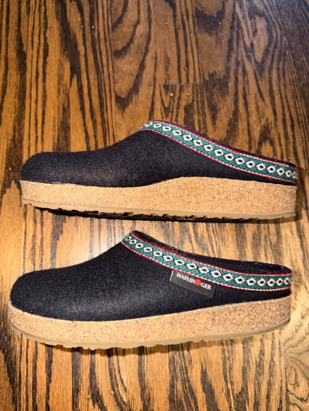 Haflinger Women's GZ Braid Grizzly Wool slip on clog mule 36 - Picture 3 of 6